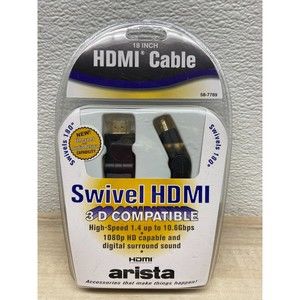 Arista Swivel 18" HDMI  1080p HD Cable  Up To 10.6 GGbp Gold Plated Connectors